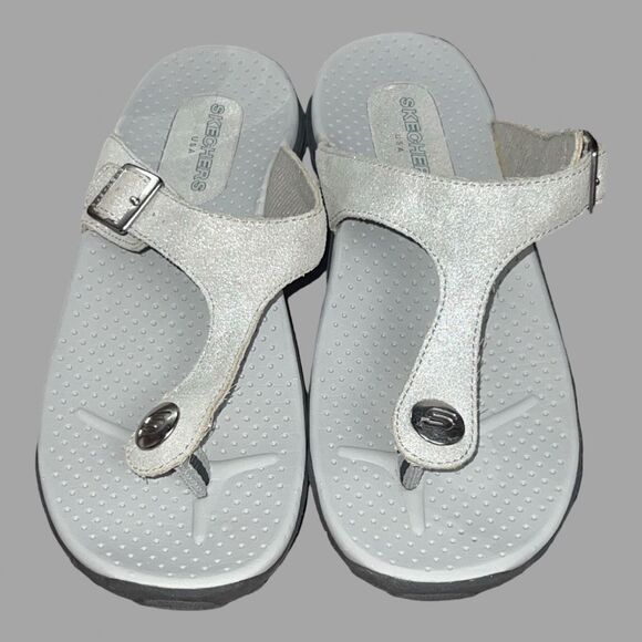 Sketchers Gray Buckle Flip Flop Sandals Size 8 - Picture 6 of 6